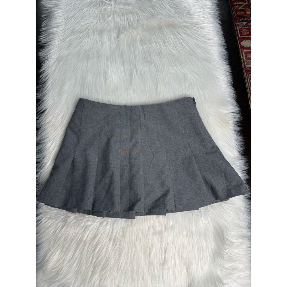 Zara Gray Box Pleat Mini Skirt - Picture 2 of 7